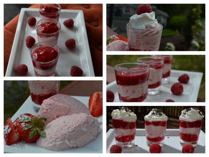 Strawberry mousse collage